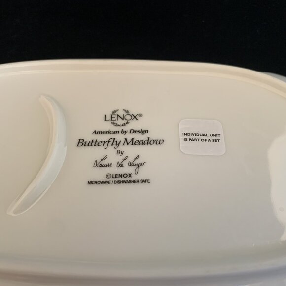 Lenox Butterfly Meadow 2 Pc Soup Mug & Sandwich Tray Set Porcelain Dishware - Picture 11 of 14